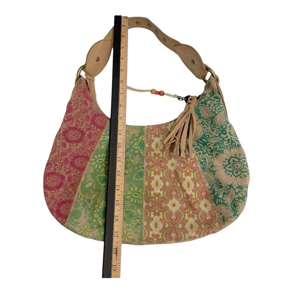 VTG Fossil Studded Patchwork
Leather Suede Hobo Shoulder Handbag DBL Sided - Picture 6 of 13